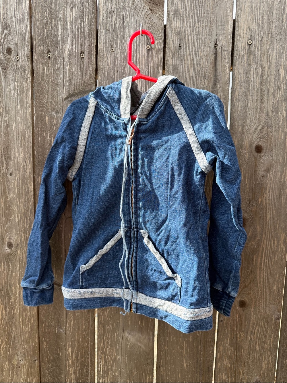 Size 6 European Culture Denim Blue Hoodie good used condition